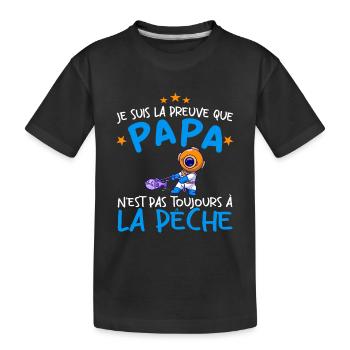 Papa Pêche Pêcheur Bébé Nourrisson Naissance - T-shirt bio Premium Enfant - noir - Devant