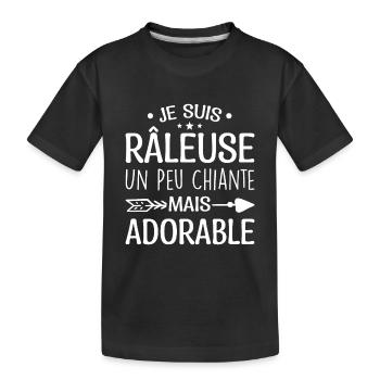 Je Suis Râleuse Un Peu Chiante Mais Adorable - T-shirt bio Premium Enfant - noir - Devant