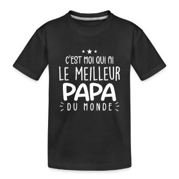 Le Meilleur Papa Cadeau Meilleur Père Humour - T-shirt bio Premium Enfant - noir - Devant