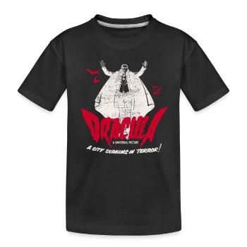 Universal Monsters Dracula Schriftzug Rot - Kinder Premium Bio T-Shirt - Schwarz - Vorne