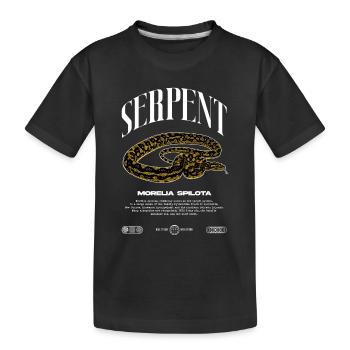 Teppich Python Modern Reptile Keeper Streetwear - Kinder Premium Bio T-Shirt - Schwarz - Vorne