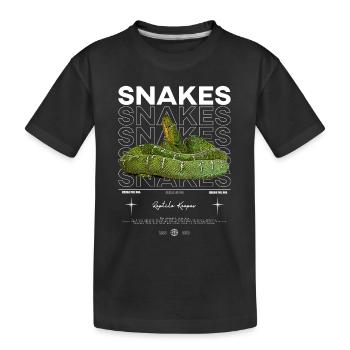 Emerald Tree Boa Modern Streetwear Reptile Keeper - Kids' Premium Organic T-Shirt - black - Front