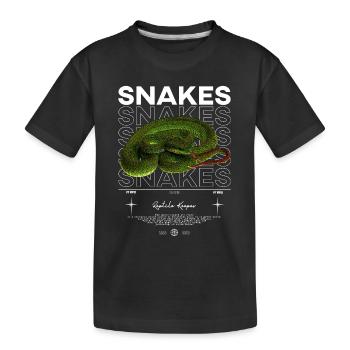 Vipère de fosse à lèvres blanches moderne gardien de reptile - T-shirt bio Premium Enfant - noir - Devant