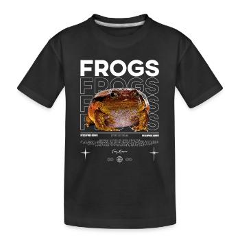 Falscher Tomatenfrosch Streetwear Froschhalter - Kinder Premium Bio T-Shirt - Schwarz - Vorne