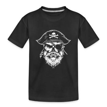Pirate Skull - Kids' Premium Organic T-Shirt - black - Front
