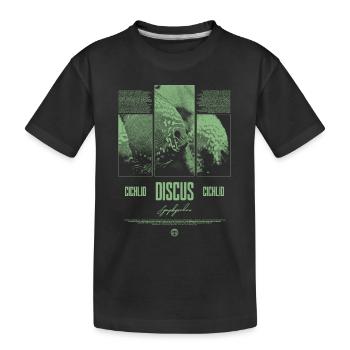 Diskusfisch Buntbarsch Aquarium Fischhalter - Kinder Premium Bio T-Shirt - Schwarz - Vorne