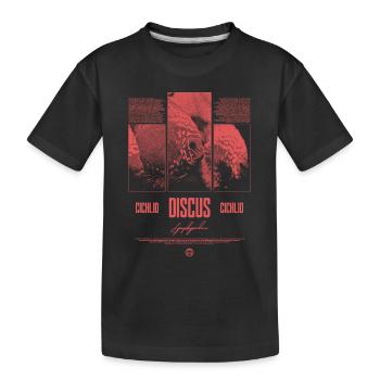 Diskusfisch Buntbarsch Aquarium Fischhalter - Kinder Premium Bio T-Shirt - Schwarz - Vorne