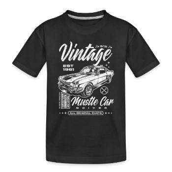 Ich bin nicht alt, ich bin ein Oldtimer, Oldtimer, Jahrgang 1961 - Kinder Premium Bio T-Shirt - Schwarz - Vorne