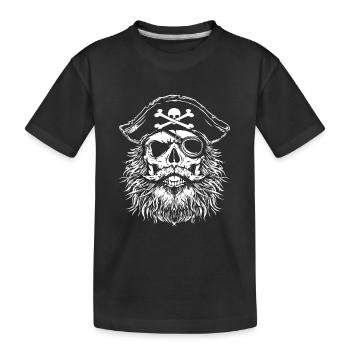 Pirate Skull - Kids' Premium Organic T-Shirt - black - Front