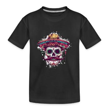 Sombrero Crâne Mexicain - T-shirt bio Premium Enfant - noir - Devant