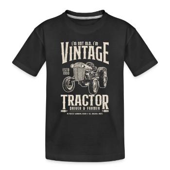 Vintage Traktor Bauer Geburtstag Jahrgang 1999 - Kinder Premium Bio T-Shirt - Schwarz - Vorne