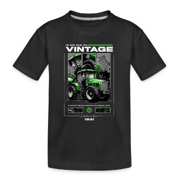 Vintage Tractor Farmer Birthday Born In 1931 - Kids' Premium Organic T-Shirt - black - Front