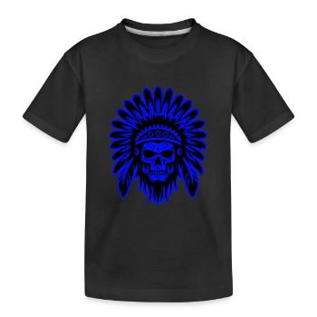 Apache Totenkopf Indianer - Kinder Premium Bio T-Shirt - Schwarz - Vorne