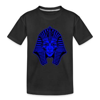 Pharao Porträt - Kinder Premium Bio T-Shirt - Schwarz - Vorne
