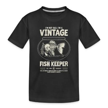 Vintage Fish Keeper Tropischer Fisch Geburtstag 1998 - Kinder Premium Bio T-Shirt - Schwarz - Vorne