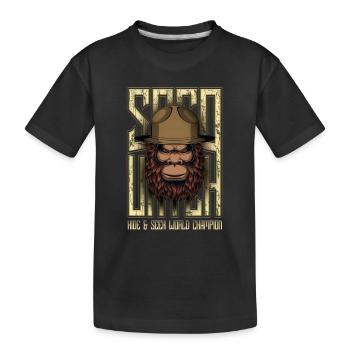 Cache-cache Champion du monde Bigfoot Sasquatch - T-shirt bio Premium Enfant - noir - Devant
