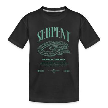 Teppich Python Moderne Reptile Keeper Streetwear - Kinder Premium Bio T-Shirt - Schwarz - Vorne