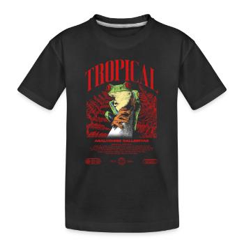 Grenouille arboricole aux yeux rouges Amphibien de la forêt tropicale - T-shirt bio Premium Enfant - noir - Devant