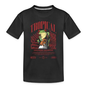Grenouille arboricole aux yeux rouges Amphibien de la forêt tropicale - T-shirt bio Premium Enfant - noir - Devant