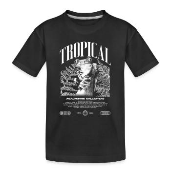 Grenouille arboricole aux yeux rouges Amphibien de la forêt tropicale - T-shirt bio Premium Enfant - noir - Devant