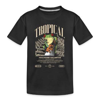 Grenouille arboricole aux yeux rouges Amphibien de la forêt tropicale - T-shirt bio Premium Enfant - noir - Devant