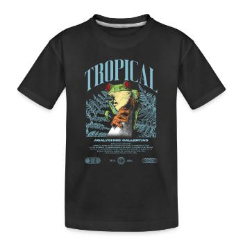 Grenouille arboricole aux yeux rouges Amphibien de la forêt tropicale - T-shirt bio Premium Enfant - noir - Devant