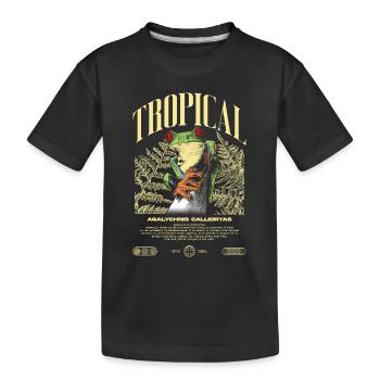 Grenouille arboricole aux yeux rouges Amphibien de la forêt tropicale - T-shirt bio Premium Enfant - noir - Devant