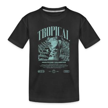 Grenouille arboricole aux yeux rouges Amphibien de la forêt tropicale - T-shirt bio Premium Enfant - noir - Devant