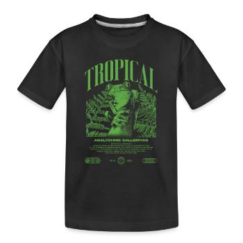 Rotäugiger Laubfrosch Regenwald Amphibie - Kinder Premium Bio T-Shirt - Schwarz - Vorne