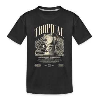 Grenouille arboricole aux yeux rouges Amphibien de la forêt tropicale - T-shirt bio Premium Enfant - noir - Devant