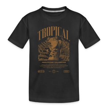 Rotäugiger Laubfrosch Regenwald Amphibie - Kinder Premium Bio T-Shirt - Schwarz - Vorne