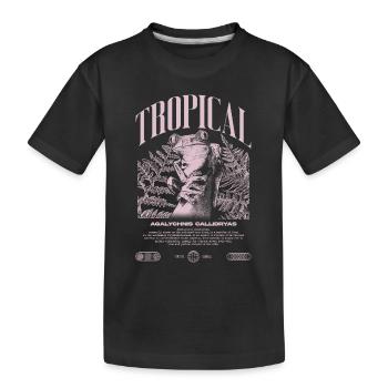 Grenouille arboricole aux yeux rouges Amphibien de la forêt tropicale - T-shirt bio Premium Enfant - noir - Devant