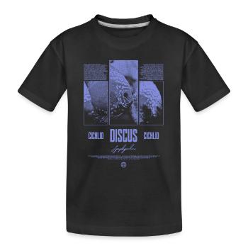 Diskusfisch Buntbarsch Aquarium Fischhalter - Kinder Premium Bio T-Shirt - Schwarz - Vorne
