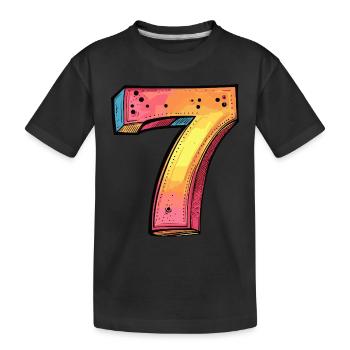 7 Nombre Coloré - T-shirt bio Premium Enfant - noir - Devant