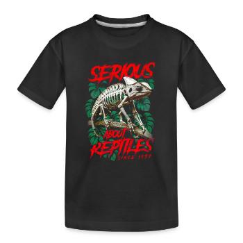 Pris au sérieux par les reptiles Gardien de reptiles Né en 1957 - T-shirt bio Premium Enfant - noir - Devant
