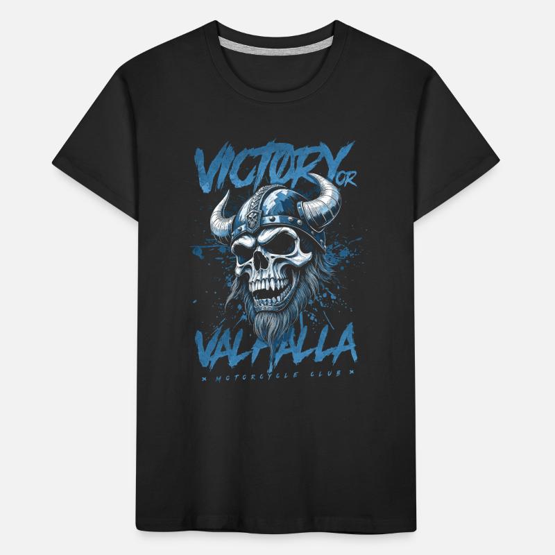 Motorrad Nordische Wikinger Sieg Oder Walhalla Kinder Premium Bio T-Shirt