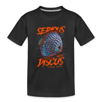 Ernsthaft mit Diskusfischen seit 2024 - Kinder Premium Bio T-Shirt - Schwarz - Vorne