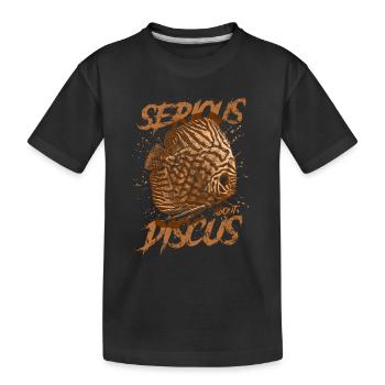 Ernsthaft über Diskusfischhalter Aquarianer - Kinder Premium Bio T-Shirt - Schwarz - Vorne