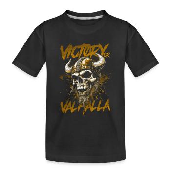 Nordischer Wikingersieg oder Walhalla - Kinder Premium Bio T-Shirt - Schwarz - Vorne