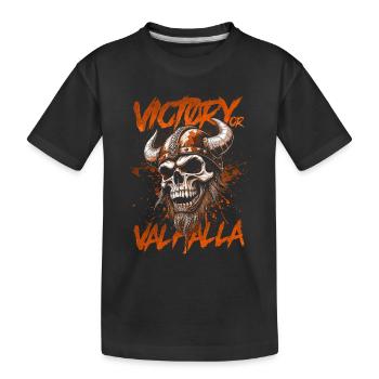 Nordischer Wikingersieg oder Walhalla - Kinder Premium Bio T-Shirt - Schwarz - Vorne