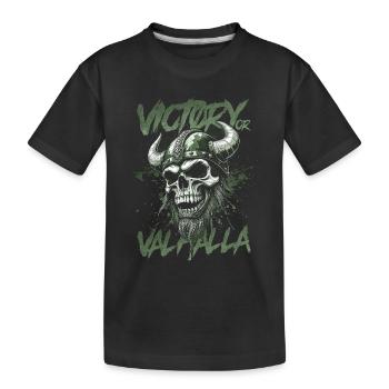 Nordischer Wikingersieg oder Walhalla - Kinder Premium Bio T-Shirt - Schwarz - Vorne