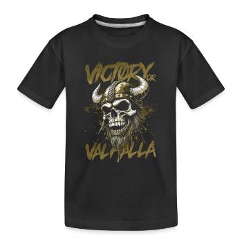 Nordischer Wikingersieg oder Walhalla - Kinder Premium Bio T-Shirt - Schwarz - Vorne