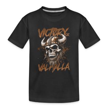 Nordischer Wikingersieg oder Walhalla - Kinder Premium Bio T-Shirt - Schwarz - Vorne