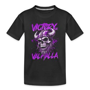 Nordischer Wikingersieg oder Walhalla - Kinder Premium Bio T-Shirt - Schwarz - Vorne