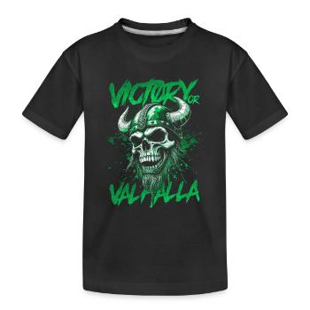 Nordischer Wikingersieg oder Walhalla - Kinder Premium Bio T-Shirt - Schwarz - Vorne