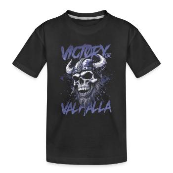 Nordischer Wikingersieg oder Walhalla - Kinder Premium Bio T-Shirt - Schwarz - Vorne