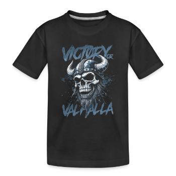 Nordischer Wikingersieg oder Walhalla - Kinder Premium Bio T-Shirt - Schwarz - Vorne