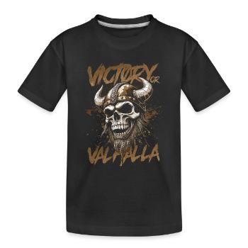 Nordischer Wikingersieg oder Walhalla - Kinder Premium Bio T-Shirt - Schwarz - Vorne