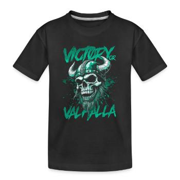 Nordischer Wikingersieg oder Walhalla - Kinder Premium Bio T-Shirt - Schwarz - Vorne