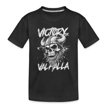 Nordischer Wikingersieg oder Walhalla - Kinder Premium Bio T-Shirt - Schwarz - Vorne